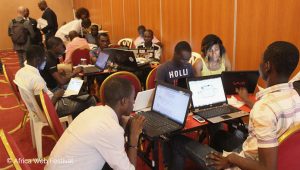En pleine session de hackathon, durant à l'Africa Web Festival 2016